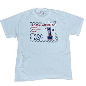 Postal Workers Do It All Night Long Vintage 90s T-Shirt Size Large USPS